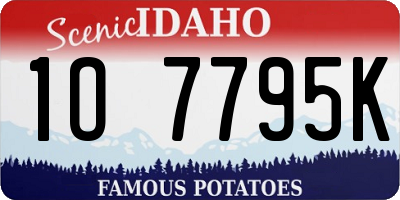 ID license plate 1O7795K