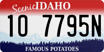 ID license plate 1O7795N