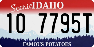 ID license plate 1O7795T