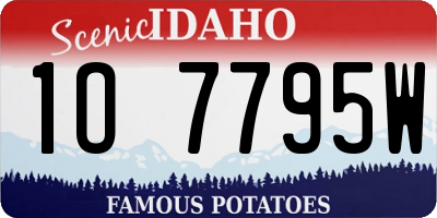 ID license plate 1O7795W