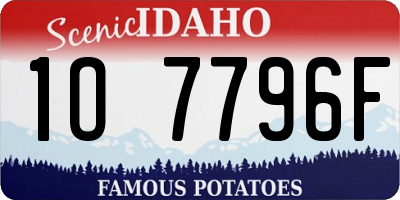 ID license plate 1O7796F