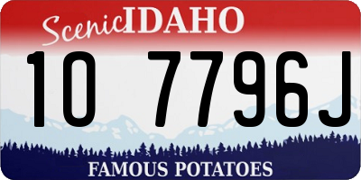 ID license plate 1O7796J