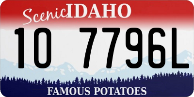 ID license plate 1O7796L