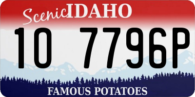 ID license plate 1O7796P
