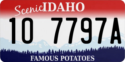 ID license plate 1O7797A