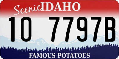 ID license plate 1O7797B