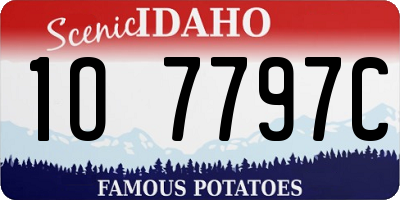ID license plate 1O7797C