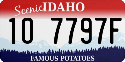 ID license plate 1O7797F
