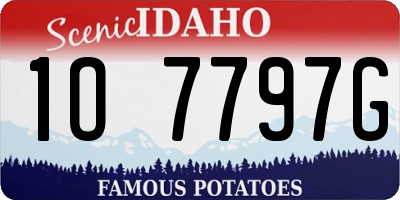 ID license plate 1O7797G