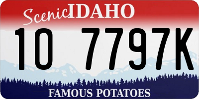 ID license plate 1O7797K