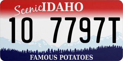 ID license plate 1O7797T
