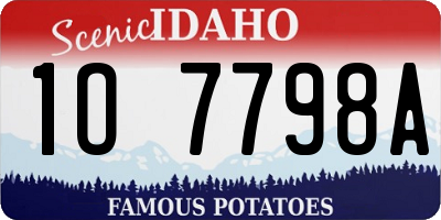 ID license plate 1O7798A