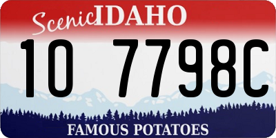 ID license plate 1O7798C