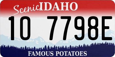 ID license plate 1O7798E