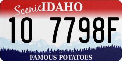 ID license plate 1O7798F