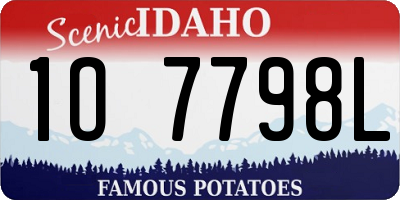 ID license plate 1O7798L