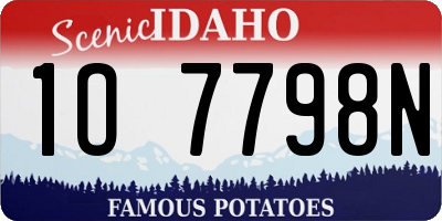 ID license plate 1O7798N