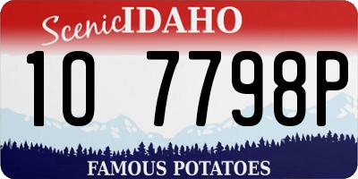 ID license plate 1O7798P