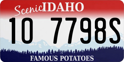 ID license plate 1O7798S
