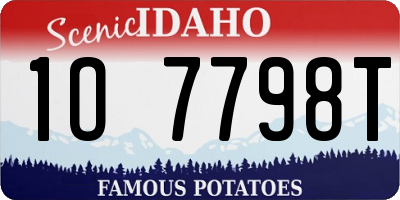 ID license plate 1O7798T