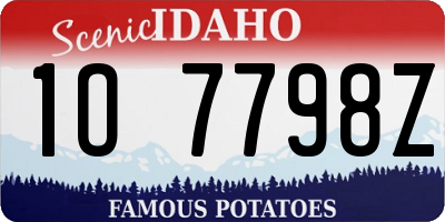 ID license plate 1O7798Z