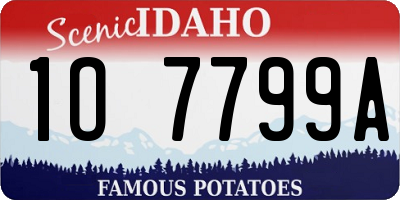 ID license plate 1O7799A