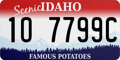 ID license plate 1O7799C