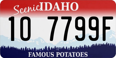 ID license plate 1O7799F