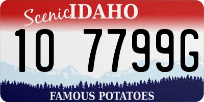 ID license plate 1O7799G