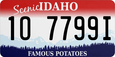ID license plate 1O7799I