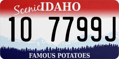 ID license plate 1O7799J