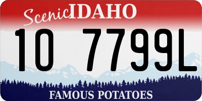 ID license plate 1O7799L