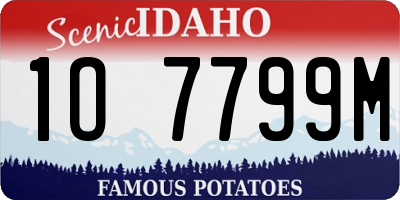 ID license plate 1O7799M