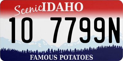 ID license plate 1O7799N