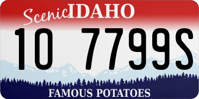 ID license plate 1O7799S