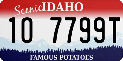 ID license plate 1O7799T