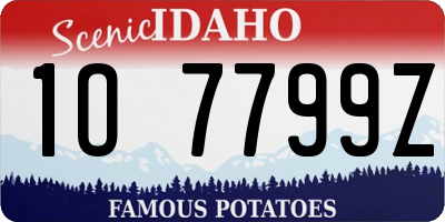 ID license plate 1O7799Z