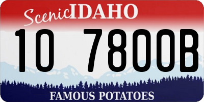 ID license plate 1O7800B