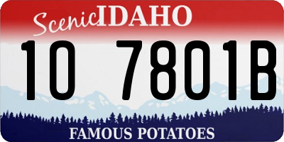 ID license plate 1O7801B