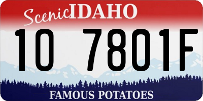 ID license plate 1O7801F