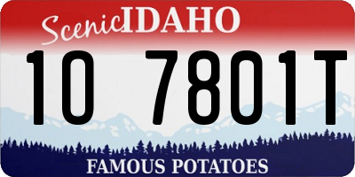 ID license plate 1O7801T