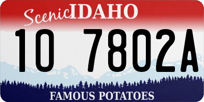 ID license plate 1O7802A