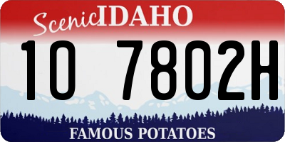 ID license plate 1O7802H