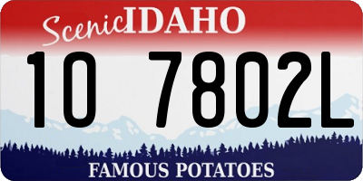 ID license plate 1O7802L