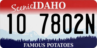 ID license plate 1O7802N