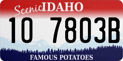 ID license plate 1O7803B