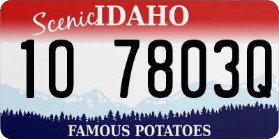 ID license plate 1O7803Q