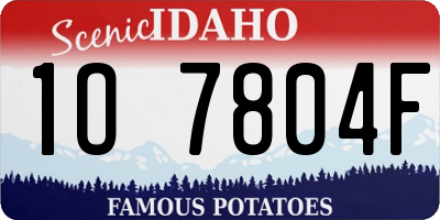 ID license plate 1O7804F