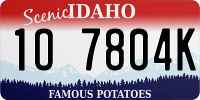 ID license plate 1O7804K