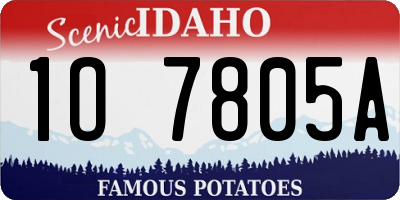 ID license plate 1O7805A